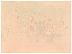 Jules Pascin Illustration from 3 Petites Filles dans la rue  1925